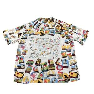 Vintage Reyn Spooner Men's Shirt XL Button Up Beautiful Map American Classics